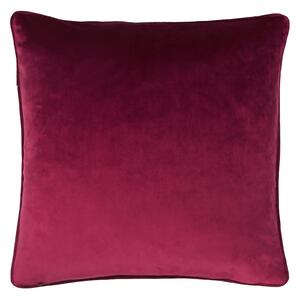 Cut Velvet Poppy Cushion - 45x45cm - Red