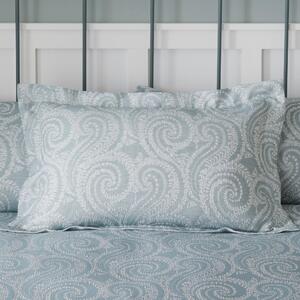 Abigail Blue Textured Oxford Pillowcase Blue/White