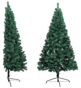 Artificial Half Pre-lit Christmas Tree with Stand Green 120 cm PVC