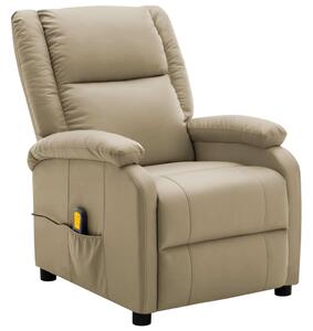 Wing Back Massage Recliner Cappuccino Faux Leather
