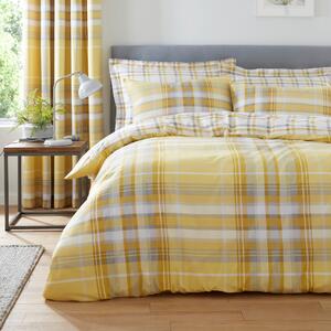 Ovie Ochre Reversible Duvet Cover and Pillowcase Set Ochre (Yellow)
