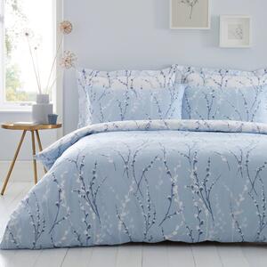 Belle Blue Reversible Duvet Cover and Pillowcase Set Blue