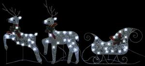 Reindeer & Sleigh Christmas Decoration 60 LEDs Outdoor Silver
