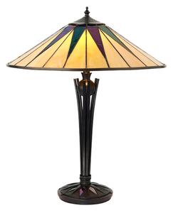 Interiors 1900 64045 Tiffany Dark Star Large Table Lamp With Shade - Height: 560mm