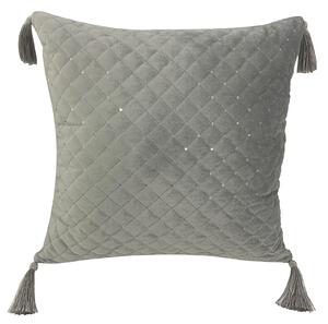 Quilted Cushion with Sequins - Grey - 43x43cm