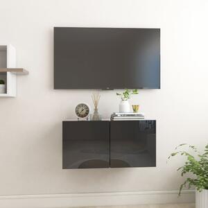 Hanging TV Cabinet High Gloss Black 60x30x30 cm