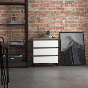 Sideboard White and Sonoma Oak 60x35x69 cm Chipboard