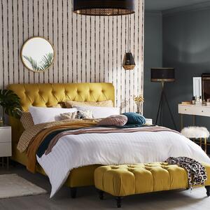 Ginny Scroll Back Double Bed - Yellow