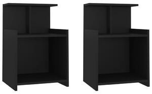 Bed Cabinets 2 pcs Black 40x35x60 cm Engineered Wood