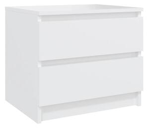 Bed Cabinet White 50x39x43.5 cm Engineered Wood