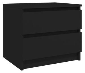 Bed Cabinet Black 50x39x43.5 cm Engineered Wood