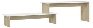 TV Cabinet Sonoma Oak and White 180x30x43 cm Engineered Wood