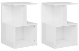 Bedside Cabinets 2 pcs High Gloss White 35x35x55 cm Engineered Wood