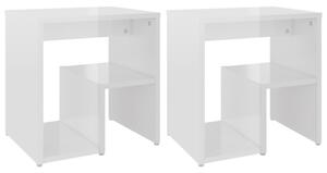 Bed Cabinets 2 pcs High Gloss White 40x30x40 cm Engineered Wood