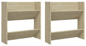 Wall Shoe Cabinets 2 pcs Sonoma Oak 60x18x60cm Engineered Wood