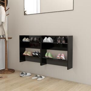 Wall Shoe Cabinets 2 pcs Black 60x18x60 cm Chipboard