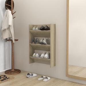 Wall Shoe Cabinet Sonoma Oak 60x18x90 cm Chipboard