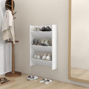 Wall Shoe Cabinet White 60x18x90 cm Engineered Wood