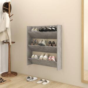 Wall Shoe Cabinet Concrete Grey 80x18x90 cm Chipboard