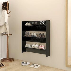 Wall Shoe Cabinet Black 80x18x90 cm Chipboard