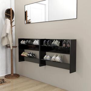 Wall Shoe Cabinets 2 pcs Black 80x18x60 cm Chipboard