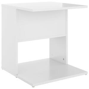 Side Table High Gloss White 45x45x48 cm Engineered Wood