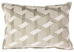 Jacquard Geometric Velvet Cushion - 30x50cm - Latte