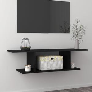 Wall Mounted TV Cabinet High Gloss Black 103x30x26.5 cm