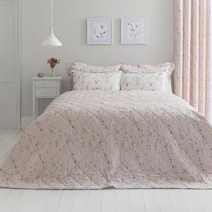 Fiori Pink Bedspread Pink, Grey and Yellow