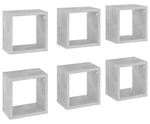 Wall Cube Shelves 6 pcs Concrete Grey 22x15x22 cm