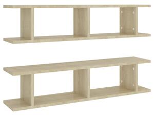 Wall Shelf 2 pcs Sonoma Oak 90x18x20 cm Engineered Wood