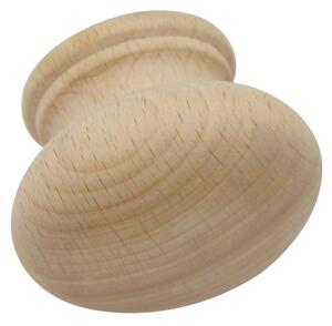 Large 64mm Beech Natural Wooden Cabinet Knob - 2 Pack