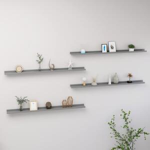 Wall Shelves 4 pcs Grey 115x9x3 cm