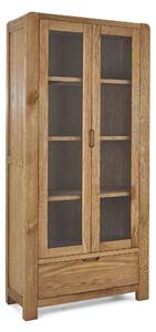 Harvey Chunky Oak Display Cabinet | Glass Door Cupboard | Roseland