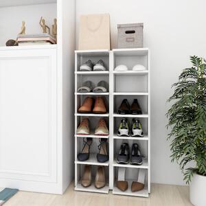 Shoe Cabinets 2 pcs High Gloss White 27.5x27x102 cm