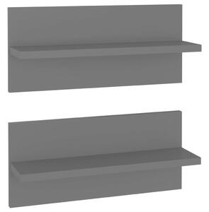Wall Shelf 2 pcs Grey 40x11.5x18 cm Engineered Wood