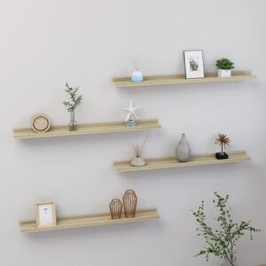 Wall Shelves 4 pcs Sonoma Oak 80x9x3 cm