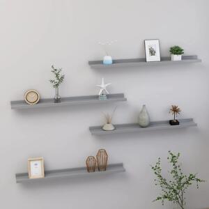 Wall Shelves 4 pcs Grey 80x9x3 cm