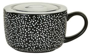 Dottie Ceramic Soup Mug Black and White