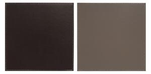 Set of 4 Dual Colour Faux Leather Placemats Brown