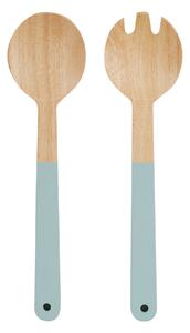 Lucy Goose Wooden Salad Spoons Brown and Green