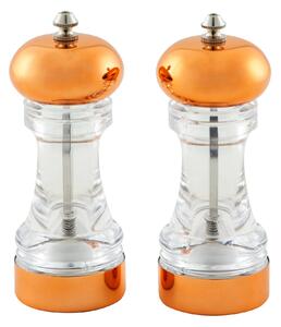 Dunelm Copper Salt and Pepper Mill Set Clear and Orange