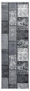 Runner Rug BCF Grey with Block Pattern 60x300 cm