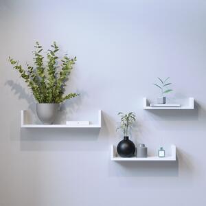 Flexi Storage Decorative Shelving Set Of 3 Floating Bookend Shelves White
