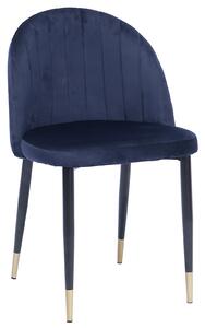 Illona Velvet Dining Chairs - Set of 2 - Navy