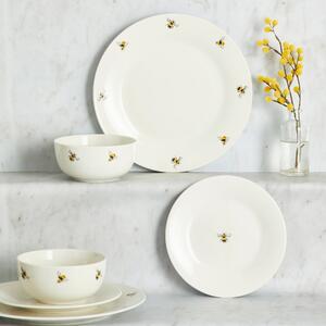 Bee 12 Piece Dinner Set White, Yellow and Black