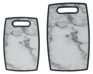 Dunelm Set of 2 Marble Chopping Boards Grey and White