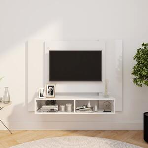 Wall TV Cabinet High Gloss White 120x23.5x90 cm Engineered Wood