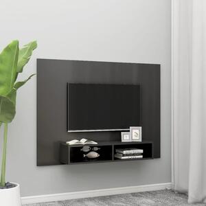 Wall TV Cabinet High Gloss Grey 135x23.5x90 cm Chipboard