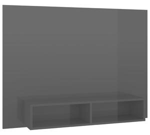 Wall TV Cabinet High Gloss Grey 120x23.5x90 cm Engineered Wood